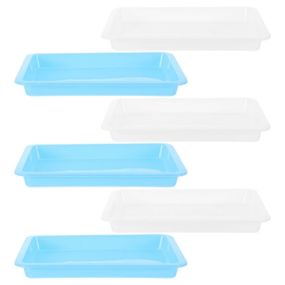 BESTYASH 6Pcs Assorted Color Laboratory Trays Leakproof Plastic Serving Tray for Home Organization