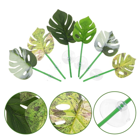 BESTYASH 6Pcs Betta Fish Leaf Hammock Artificial Aquarium Plant for Tropical Fish Tank Decor