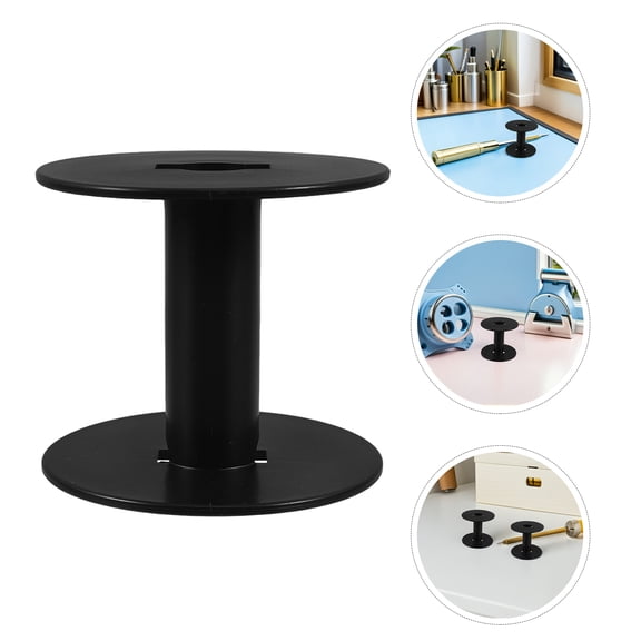 BESTYASH 6Pcs Black Plastic Empty Spools for Portable Cable Organizer Wire Dispenser Use