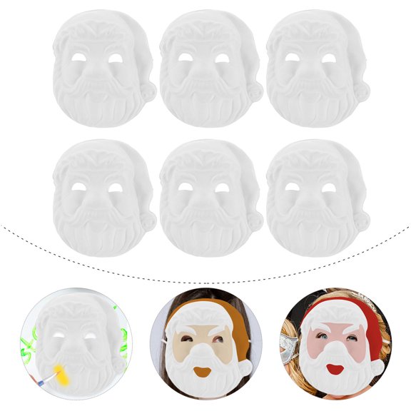 BESTYASH DIY White Pulp Masks for Decoration, Safe and Comfortable, 6Pcs