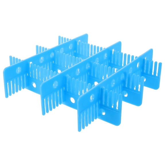 BESTYASH 6Pcs Blue Adjustable Plastic Dividers for Storage Bin Flexible Drawer Partition Inserts Organizer Box Panels