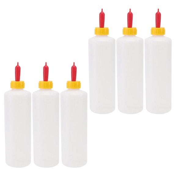 BESTYASH 6-Pack White Plastic Calf Bottle Feeders for Farmers, Ideal for Feeding Young Cattle and Livestock