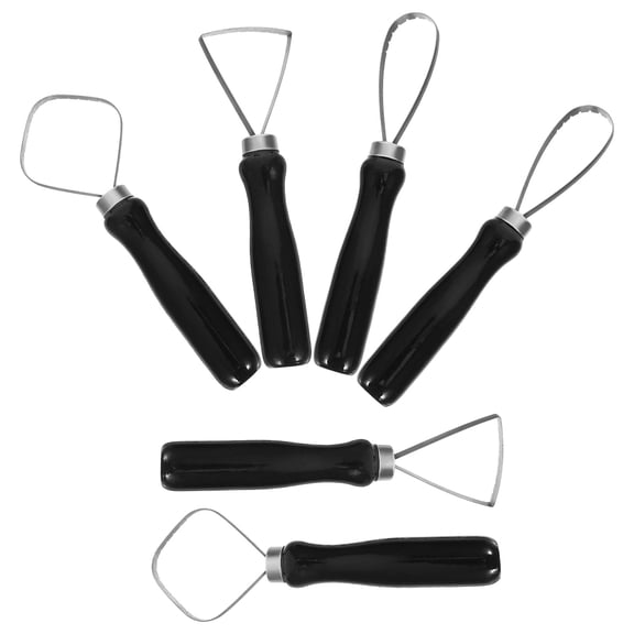 BESTYASH 6Pcs Ceramic Carving Tools with Wooden Handle for Pottery Sculpting and Clay Art Projects