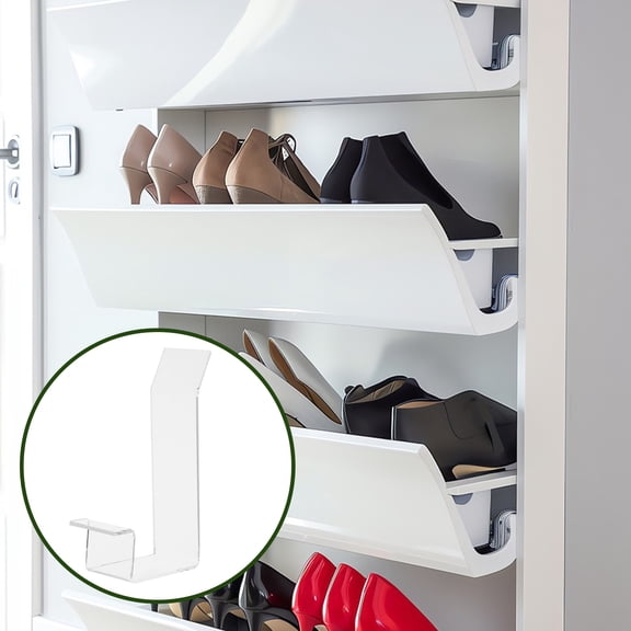 BESTYASH 6Pcs Clear Acrylic Shoe Display Stand Transparent Organizer Rack for Stylish Shoe Storage