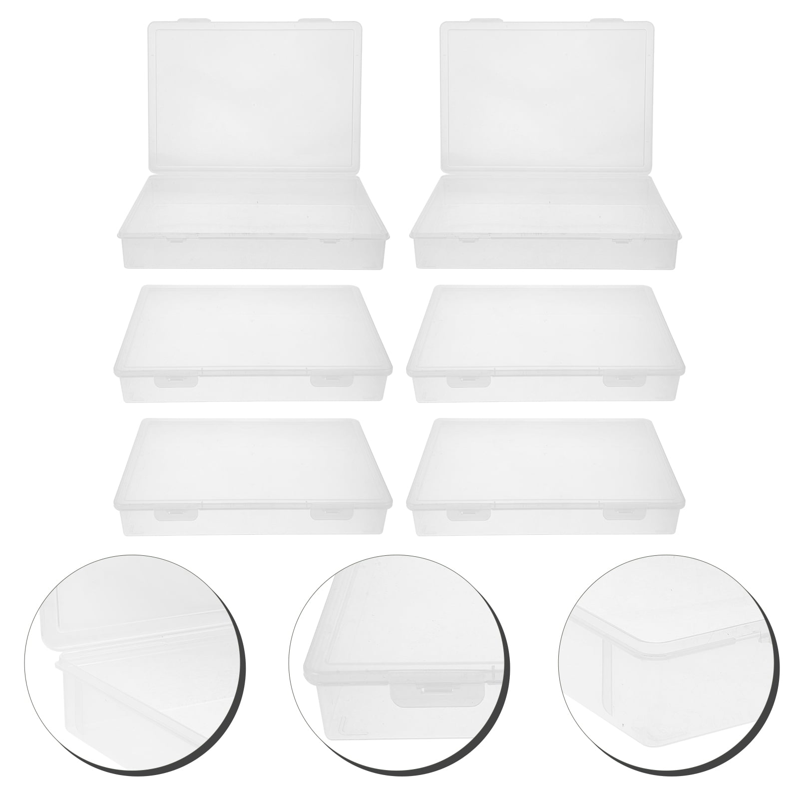 BESTYASH 6-Pack Clear Plastic Storage Containers for Beads, Rhinestones, Jewelry, and Small Craft Tools Organization