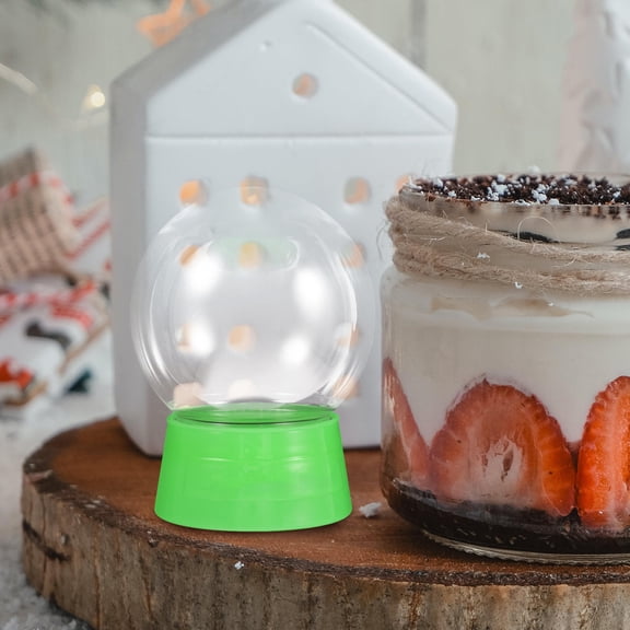 BESTYASH 6Pcs Plastic Snow Globe Kit Clear Sphere for DIY Snow Globe Decoration