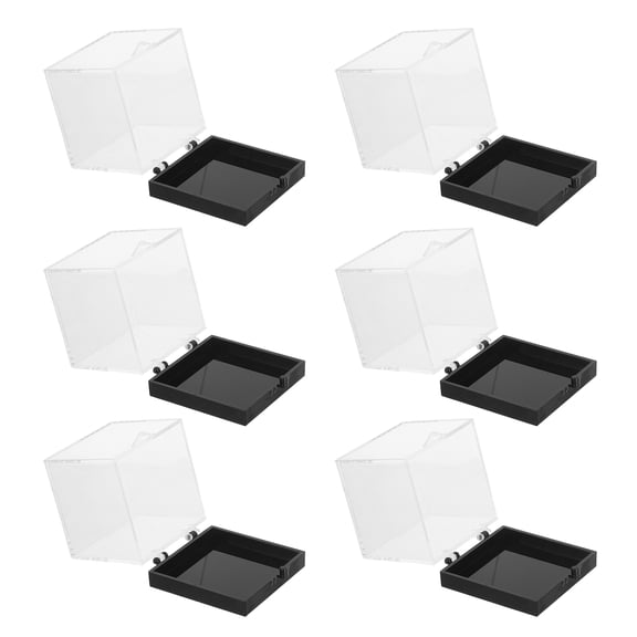 BESTYASH 6-Piece Clear Plastic Specimen Display Cases, Cube Storage Boxes for Rock, Mineral, Crystal, , Collections