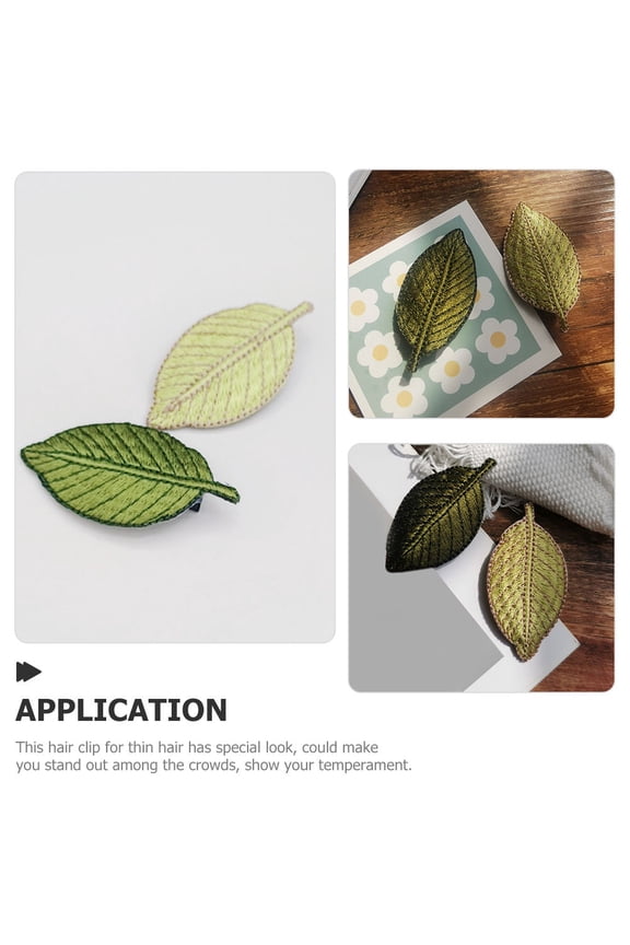 6-Pack Decorative Leaf Pattern Hair Clips in Assorted Colors, and Lightweight for Thin Hair Styling
