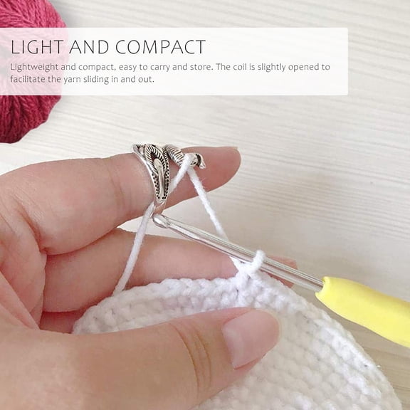 BESTYASH 6Pcs Durable Metal Knitting Loop Ring Plated Silver Lightweight Yarn Guide for DIY Sewing