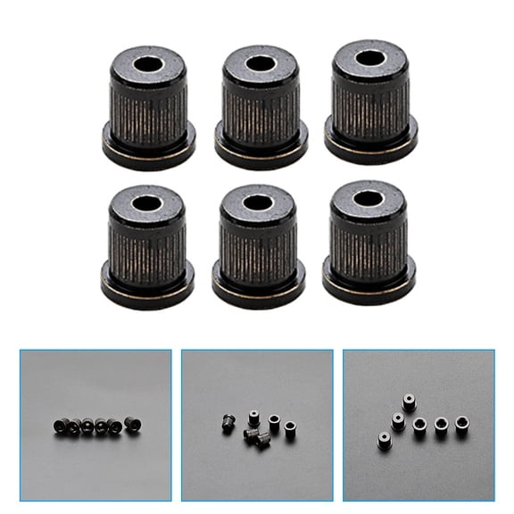 BESTYASH 6Pcs Electric Guitar Caps Guitar String Ferrules Black for Music Bands