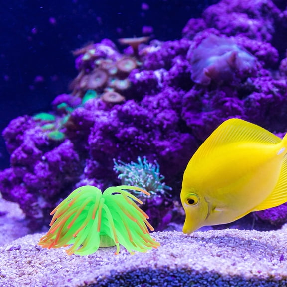 BESTYASH 6Pcs Fish Tank Decoration Light Green Plastic Sea Urchin Ornament for Aquarium Landscape