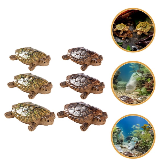 BESTYASH 6Pcs Resin Turtle Figurines Floating Decoration for Fish Tank Aquarium Decor