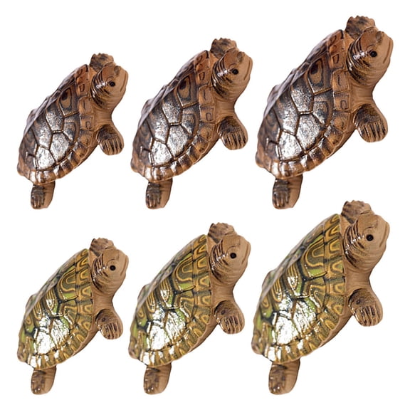 BESTYASH Set of 6 Floating Resin Turtle Figurines Realistic Aquarium and Water Garden Decor
