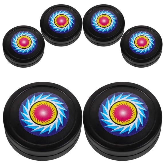 BESTYASH 6Pcs Floor Hockey Puck Black Plastic Indoor Outdoor Training Pucks for Skill Practice