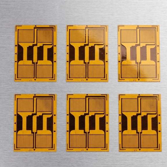BESTYASH 6-Pack Golden Foil Strain Gauge Sensors for Accurate Load Measurement with High Sensitivity and Stable Temperature Performance