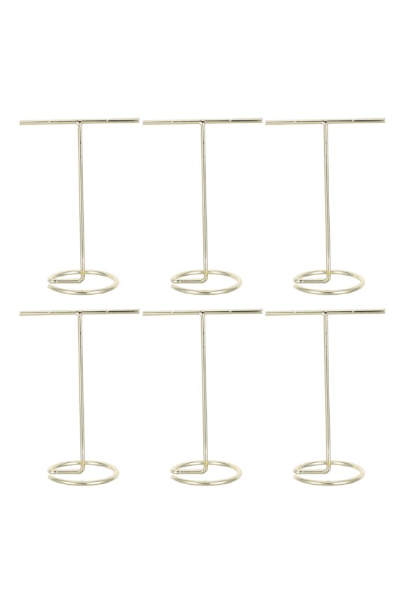 6Pcs Space Saving Plated Gold Metal Earring Hanging Display Stand for Store and Home Organizer