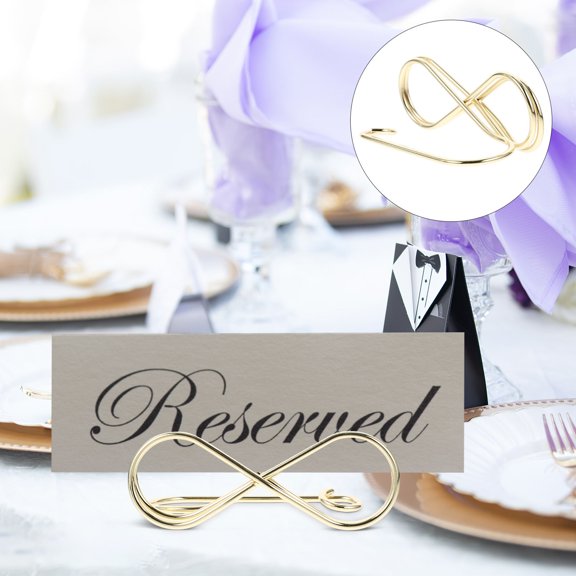 BESTYASH 6Pcs Golden Wedding Table Number Holder Stands Decorative Picture Clips Memo Note Card Holders