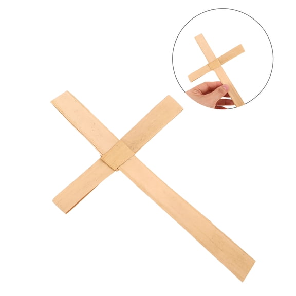 BESTYASH 6Pcs Handcrafted Beige Palm Cross Christian Wall Crucifix for Easter and Spiritual Decor