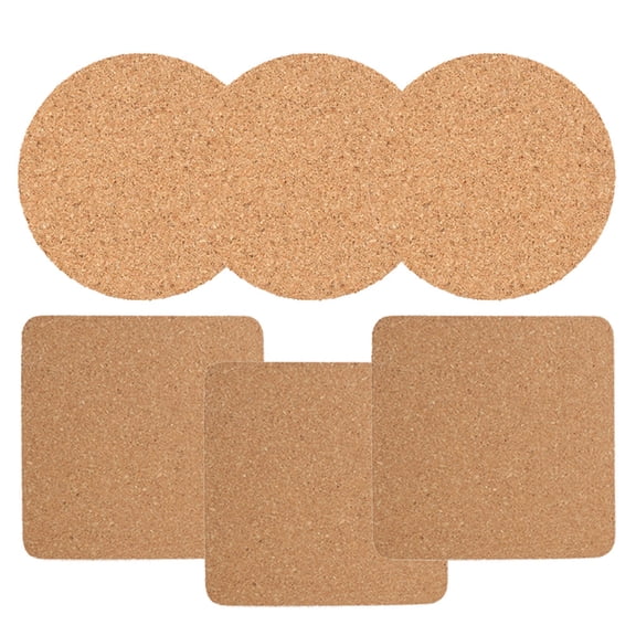BESTYASH 6Pcs Heat Insulation Cork Coasters Light Brown Coasters for Drinks Homeowners Living Room