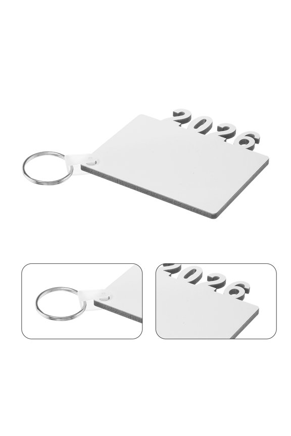 6Pcs Heat Transfer Blank Wood Keyring Set with Graduation Theme for DIY College Senior Accessories