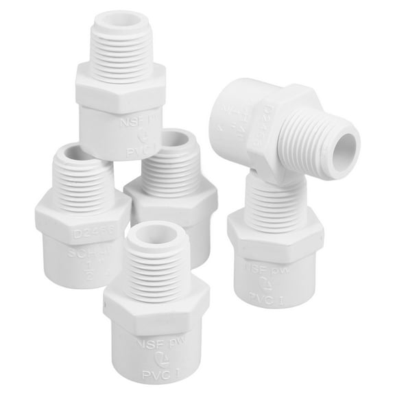 BESTYASH 6Pcs High Impact PVC Male Thread Pipe Connector for Underground Sprinkler and Rainwater Systems