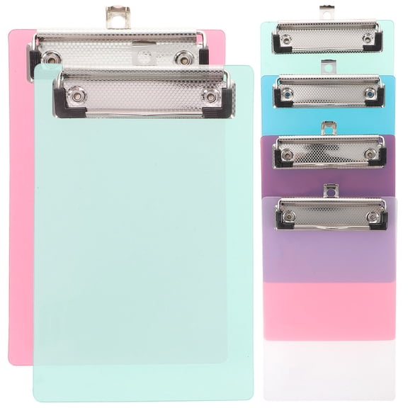 BESTYASH 6Pcs Khaki Plastic Clipboard Profile Clip Board for Smooth Writing and Office Use