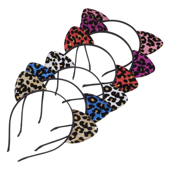 BESTYASH 6Pcs Leopard Cat Ear Hairbands for Cosplay Party and Photo Props