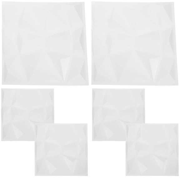 BESTYASH 6Pcs Light Grey Plastic 3D Wall Panels Peel and Stick Decorative Wall Panels for Living Room Office and Hotel