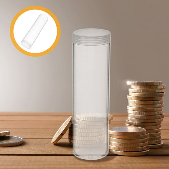BESTYASH 6Pcs Lightweight Clear Coin Storage Tubes Sealed Caps Ideal for Collectors and Transactions