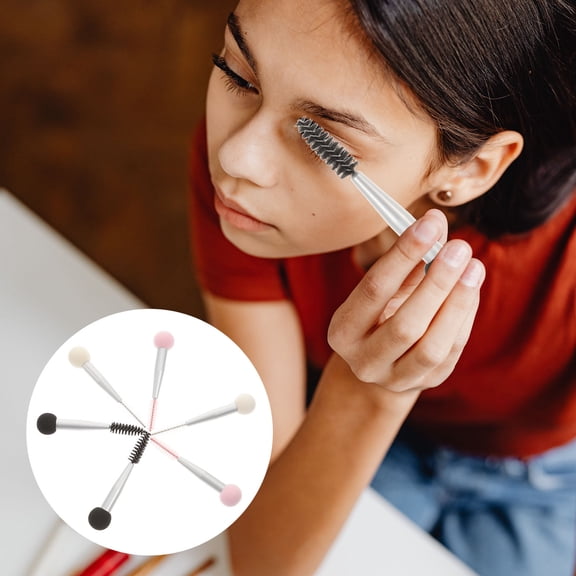 BESTYASH 6Pcs Makeup Sponge Brush Set Dual End for Foundation Powder and Eye Shadow Application At Home