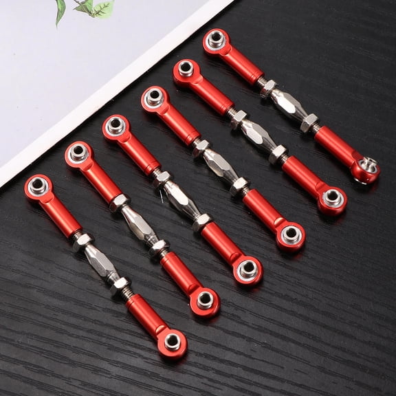 BESTYASH 6-Pack Red Metal Turnbuckles Rod Links for Truck Buggy Outdoor Racing and RC Vehicles