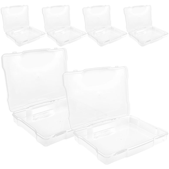 BESTYASH Multi-Purpose Photo Keeper Box Transparent Plastic for Organizing 6Pcs