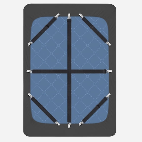 BESTYASH 6Pcs Adjustable Black Tablecloth Clips with Elastic Strap for Secure Multi-Use Home and Travel Fixing