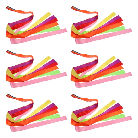 BESTYASH 6Pcs Multicolor Gymnastics Ribbon Streamers for Dance Routines and Performance Arts