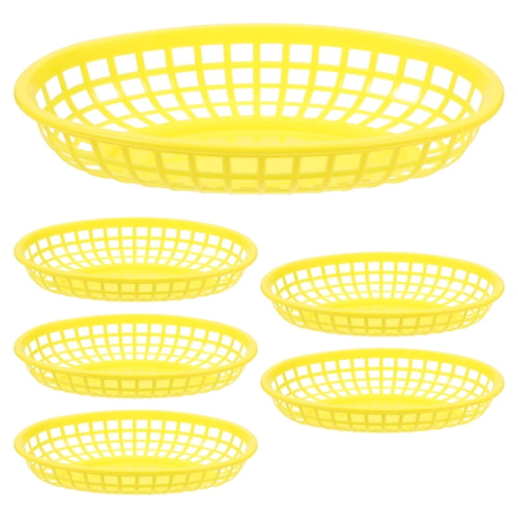 BESTYASH Bread Baskets Kitchen Basket Plastic 6Pcs Yellow