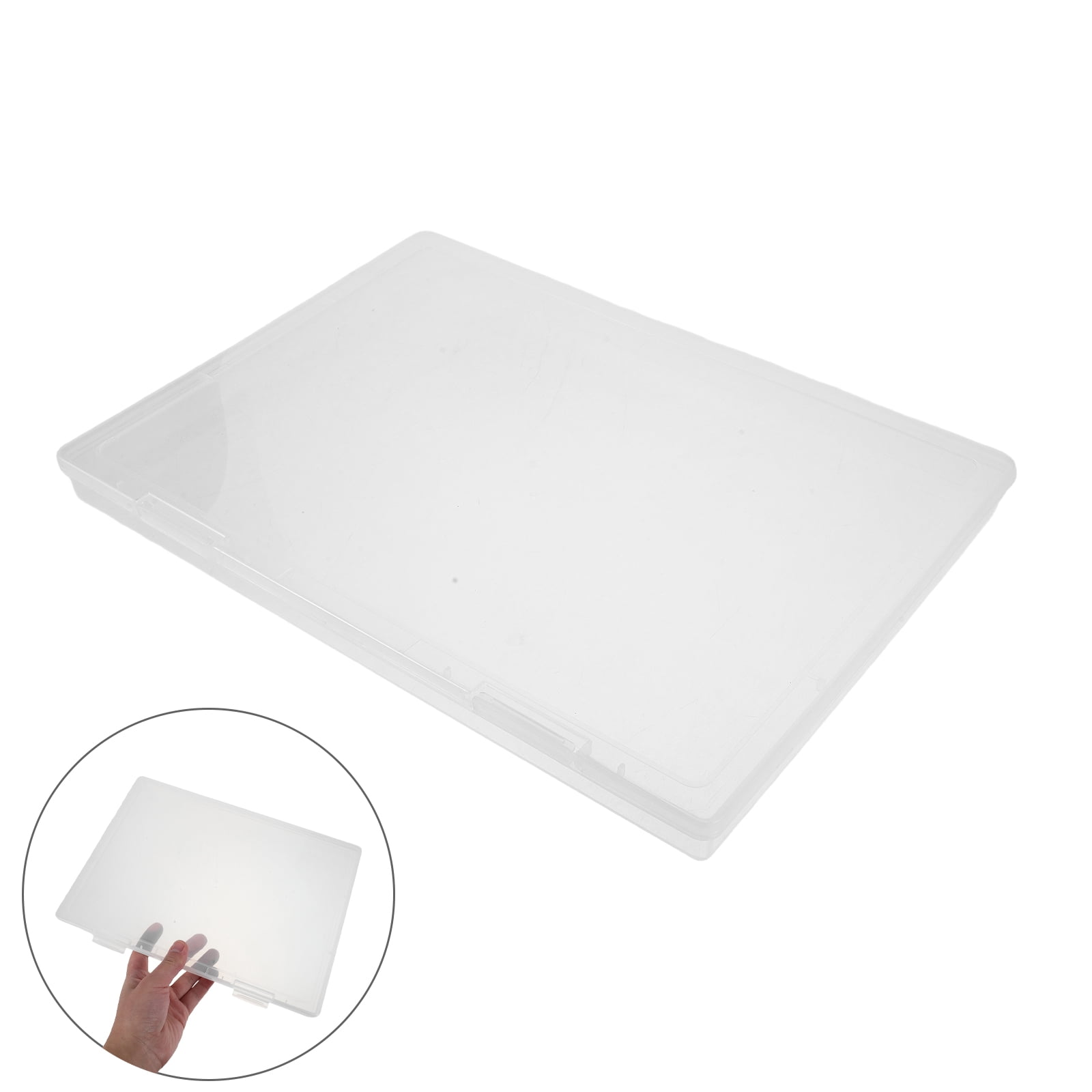 BESTYASH 6-Pack Clear Storage Boxes for Photos, Scrapbook Paper, Photo Cards, and Memory Organization Supplies