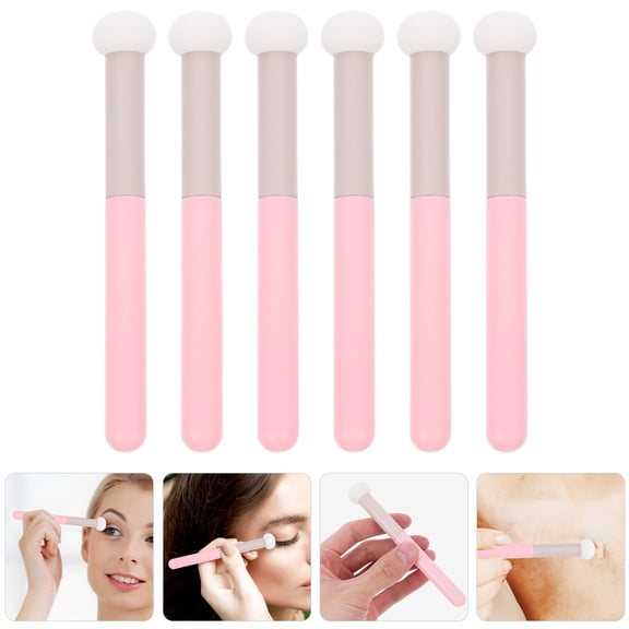 BESTYASH 6Pcs Pink Makeup Sponge Brush for Concealer Foundation and Blush Blending