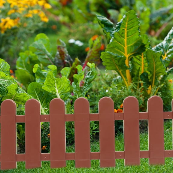 BESTYASH 6Pcs Plastic Garden Edging Fence Panel for Outdoor Lawn Patio and Flower Bed Divider