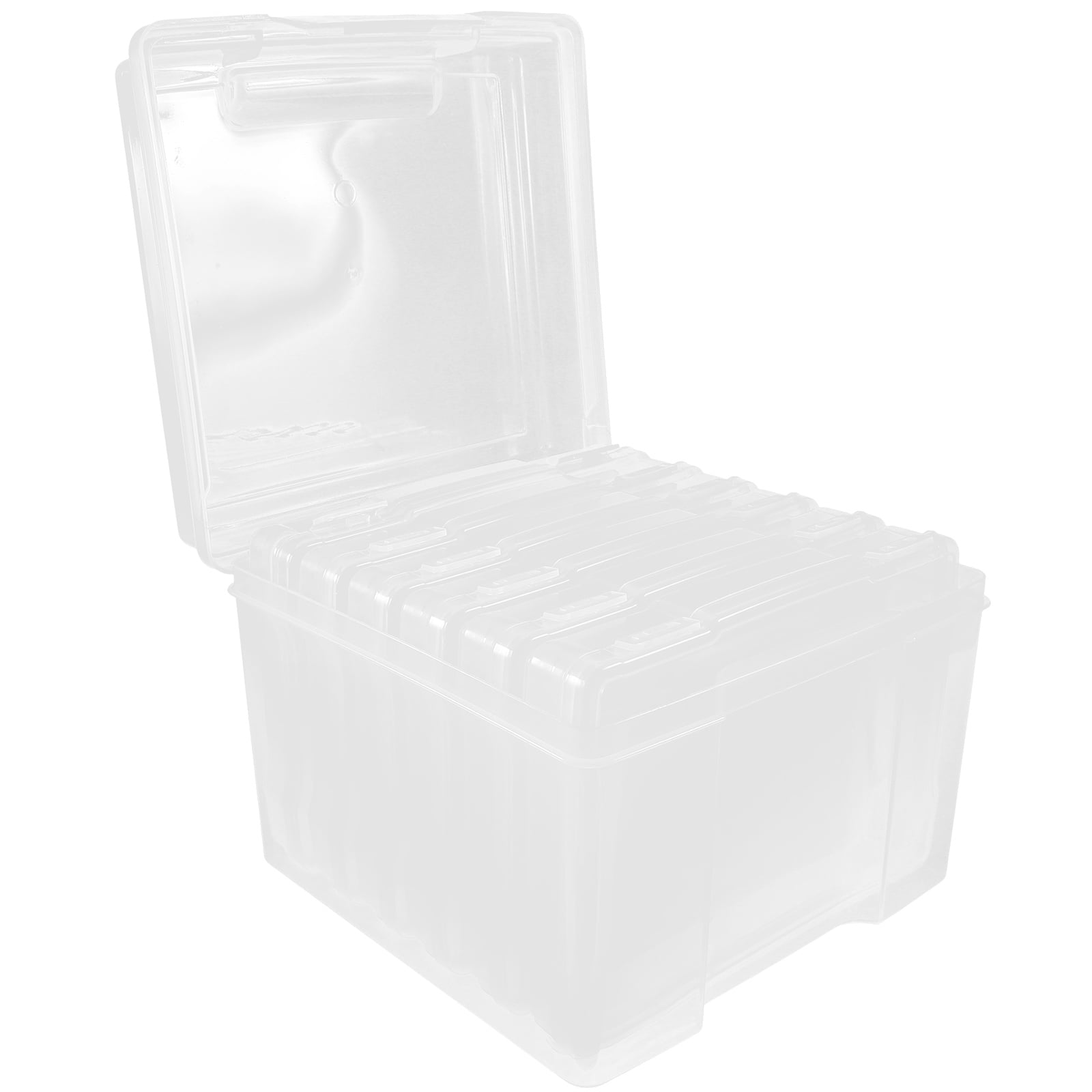 BESTYASH 6-Pack Plastic Storage Containers with Dividers for Photos, Greeting Cards, Portable Organizer Box for Easy Storage