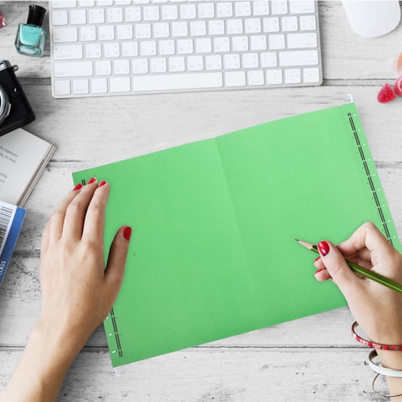 BESTYASH 6Pcs Portable Hanging File Folders Green Wear Resistant for Filing Cabinet Use