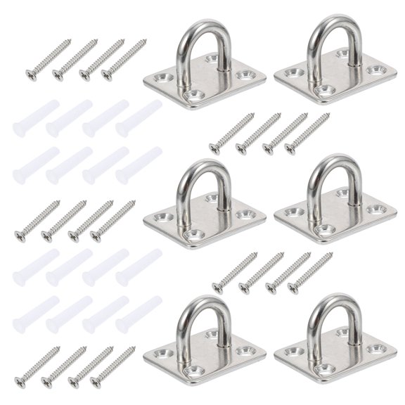 BESTYASH 6Pcs Practical Hook Bases Plated Silver Stainless Steel with Smooth Surface and Rust Resistance