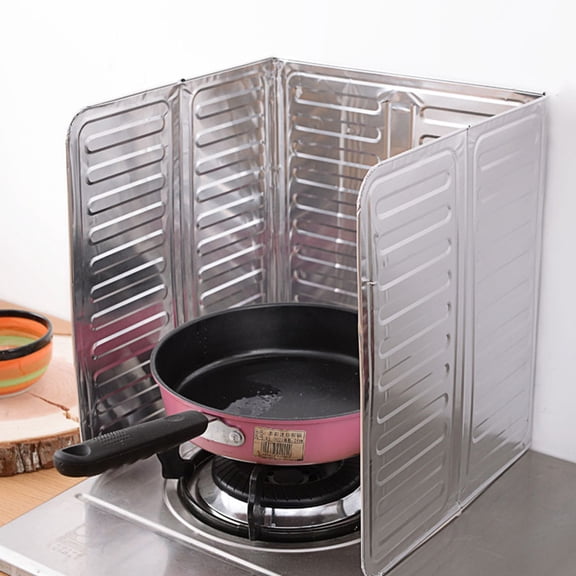 BESTYASH 6Pcs Practical Plated Silver Oil-Splash Boards Aluminum Foil Kitchen Accessories
