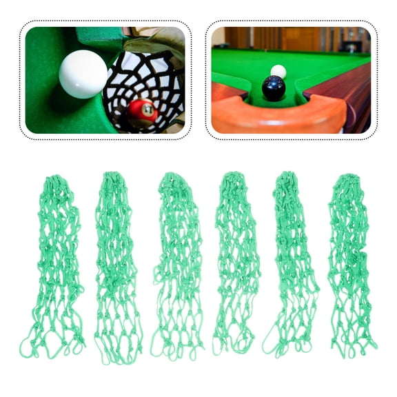 BESTYASH 6Pcs Professional Pool Table Pockets Cotton Net Bags Durable Green Billiards Use
