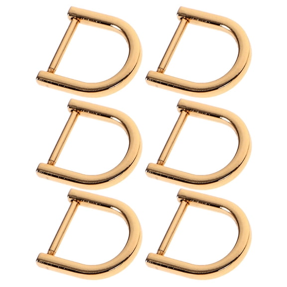 BESTYASH 6Pcs Purse Clasp D Ring in Golden Metal Zinc Alloy with Detachable Screw for Bag Making