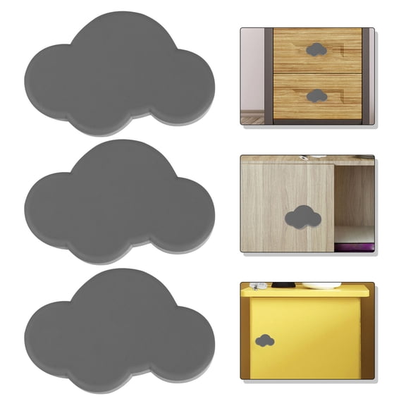 BESTYASH 6-Pack Grey Rubber Cabinet Handles with Zinc Alloy Base, Furniture Pull Replacement for Home and Kitchen