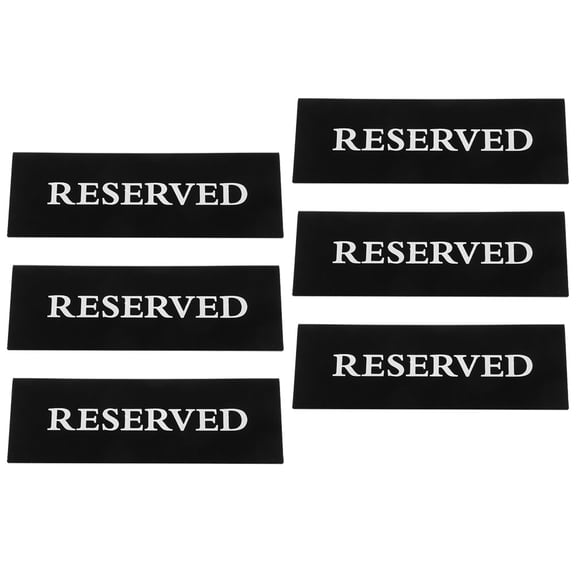 BESTYASH Black Acrylic Reserved Seating Signs for Weddings, Minimalist Design, Set of 6 Pieces
