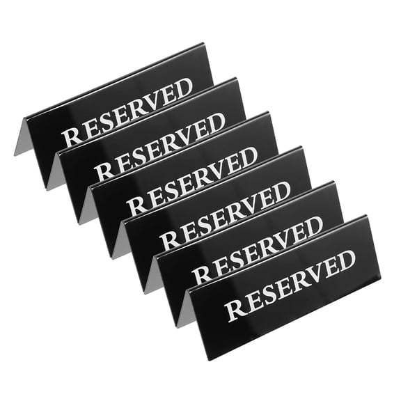 BESTYASH 6Pcs Reusable Acrylic Reserved Table Tent Signs for Weddings Banquets and Restaurants