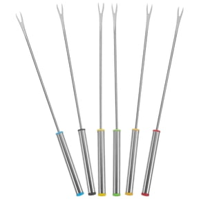 BESTYASH Set of 6 Reusable Stainless Steel Roasting Sticks for Outdoor BBQ and Camping Grilling