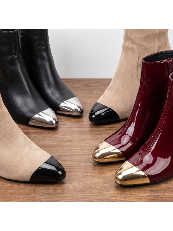 6-Pack Metal High Heel Shoe Tips Protective Covers Pointed Caps for Home Use and Heel Repair