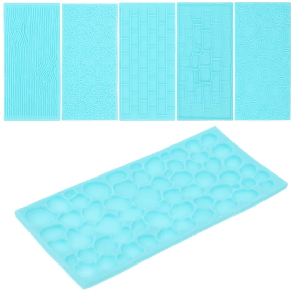 BESTYASH 6Pcs Clay Texture Mat Sky Blue Plastic Embossing Tool for DIY Polymer Craft